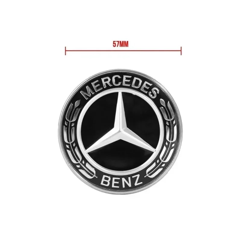 57mm Star Flat Hood Bonnet Logo Mercedes Benz AMG W204 W124 W201 W202 W212 W220 W205 Emblem Badge stickers automobile Accessorie