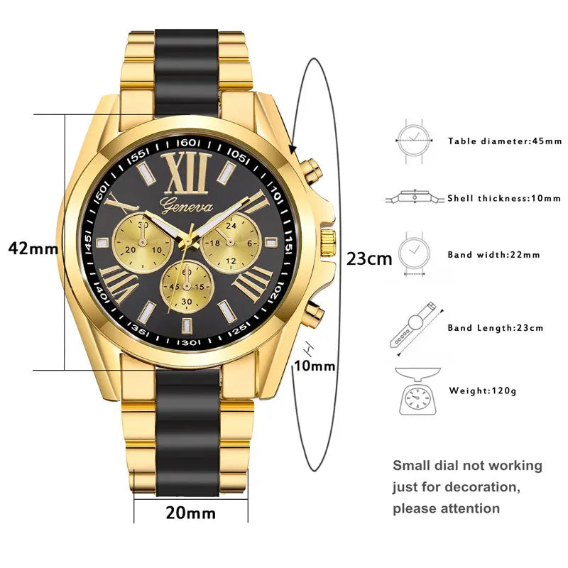 Men Exquisite Watches Luxury Golden Quartz Steel Wristwatch Fashion Classic Masculino Relogio Casual Business Clock Male Saati