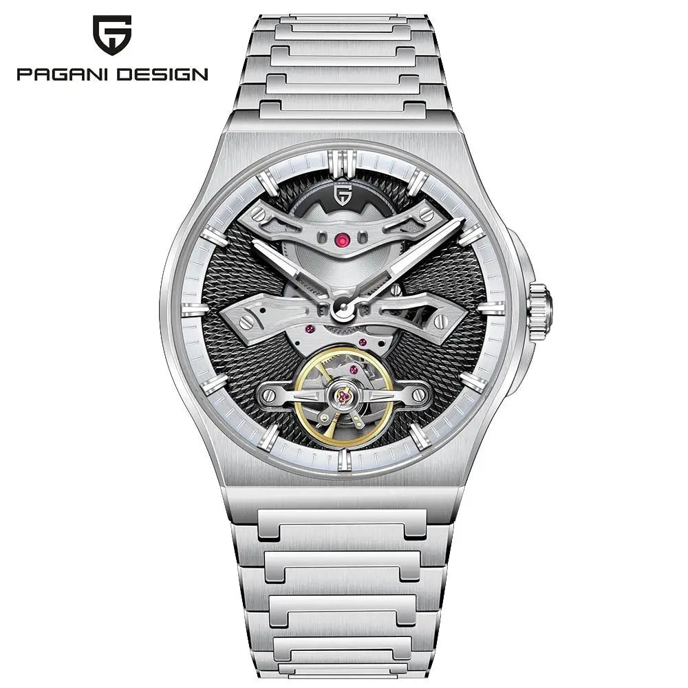 PAGANI DESIGN New 42MM Hollow Tourbillon Luxury Men Mechanical Watch Sapphire Glass Automatic Watches For Men Relojes hombres