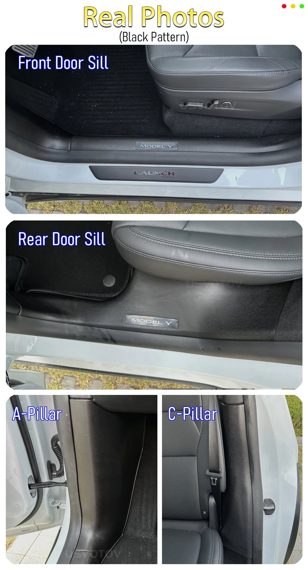 For Tesla Model Y Juniper 2025 2026 Front Rear Door Sill Guard Anti Scratch Dirt Resistant Threshold Strips Interior Accessories