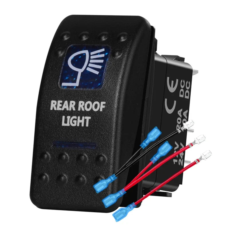 12v/24v Blue Led Light 5 Pin On Off SPST Rocker Switch 7 Pin On Off On ARB Carling Style Car Boat Waterproof Push Switch