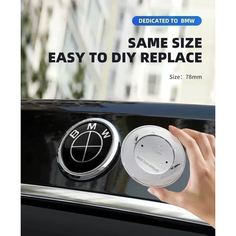 1pcs 78mm 51141970248 Car Emblem Reartrunk Logo Badge Styling Accessories for BMW E66 E53 X5 E46 E39 E38 E90 E60 E36 F30 F20 F10