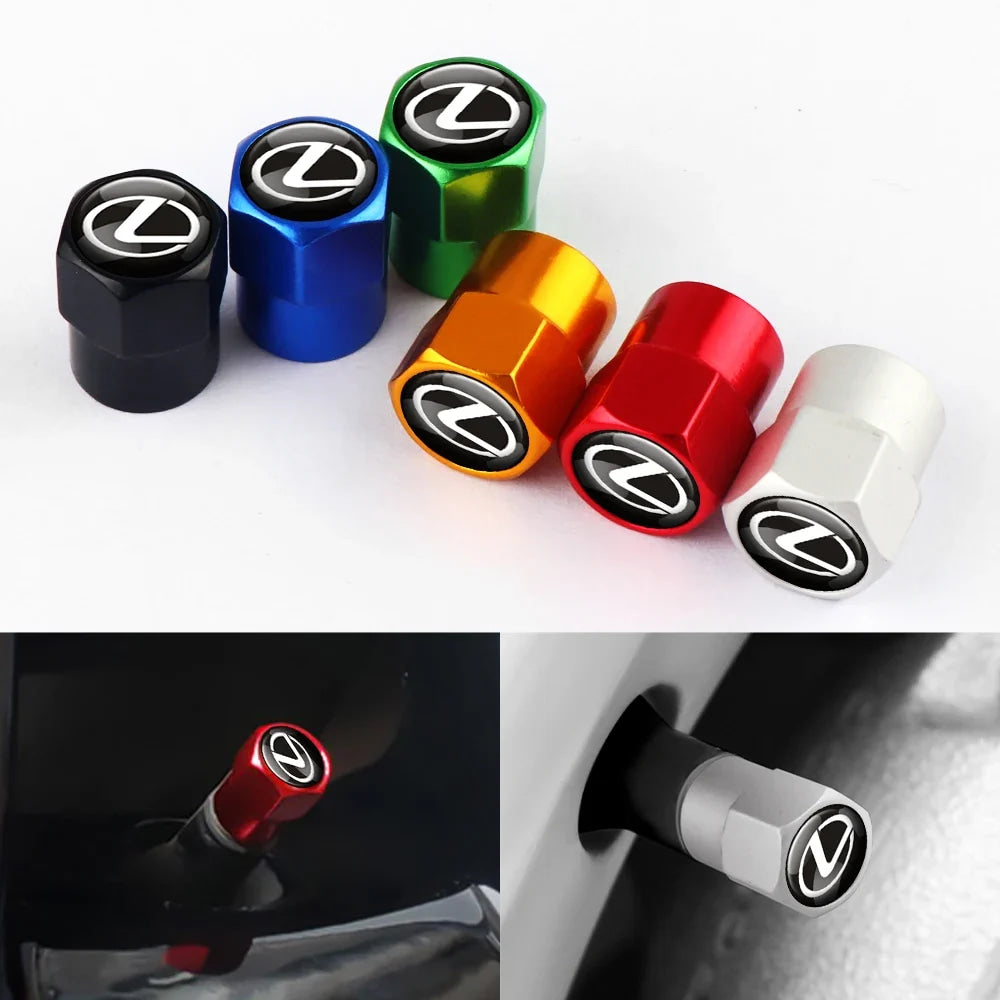 4PCS Car Wheel Tire Valve Caps Stem Case Cover Auto Accessories For Lexus CT200h ES250 ES300h NX300h RX350 IS250 IS200 GS300 450