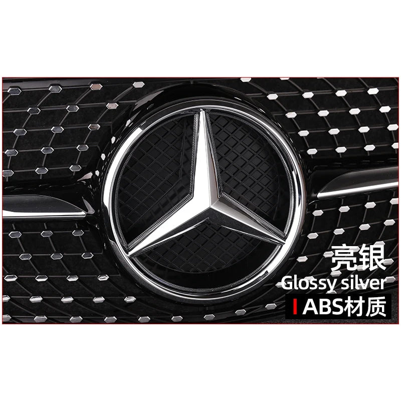 Grid LED light Front Grilled Embelm badge For W204 W205 W213 W253 C-Class E-Class GLC C E 180 200 250 300 350 43 63 4MATIC