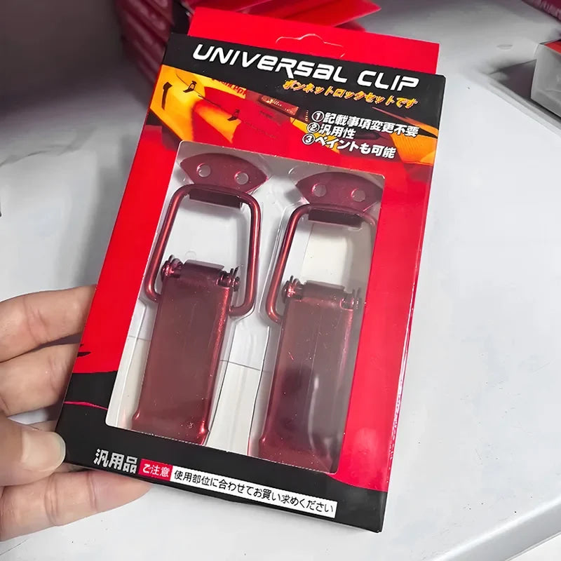 Universal Cars Accessaries 2Pcs Fastener Clip Alloy Mount Hood Pin Bonnet Lock Kit Tunning Lock Kit Down Hood Lock Latch Pins