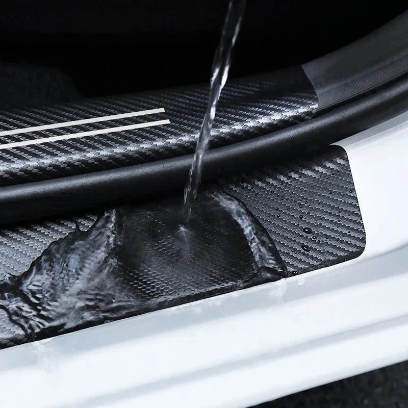 1/4/5Pcs Car Door Sill Scuff Plate Decor Carbon Fiber Stickers For Ford ST Line Focus Fiesta Shelby Edge Mondeo Explorer Transit