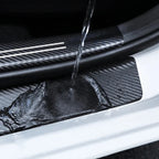 1/4/5Pcs Car Door Sill Scuff Plate Decor Carbon Fiber Stickers For Ford ST Line Focus Fiesta Shelby Edge Mondeo Explorer Transit