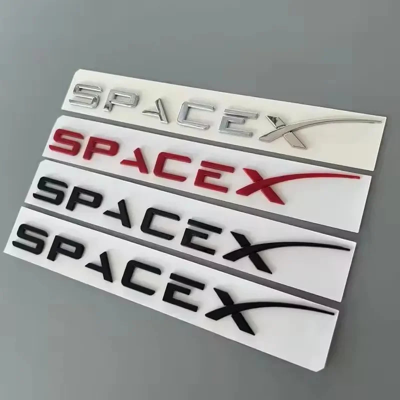 3D ABS Logo Letters Car Trunk Fender Side Badge Decal For Tesla Model Y/S/3/X Space X Emblem Sticker Accessory