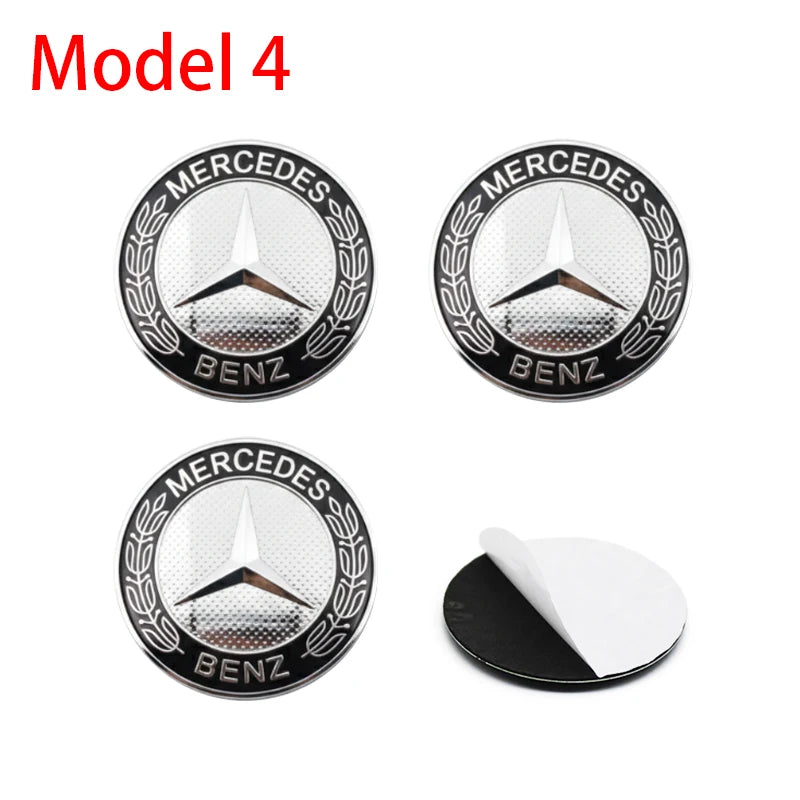 4pc 56mm 60mm 65mm Car Logo Wheel Center Stickers Auto Accessories For Mercedes Benz AMG W204 W124 W205 W203 W211 W201 W108 W210