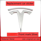 metal For Tesla- Car Front Emblem Rear Trunk Emblem Suitable for Model 3 Mode Y logo replacement rear and rear logos blackening
