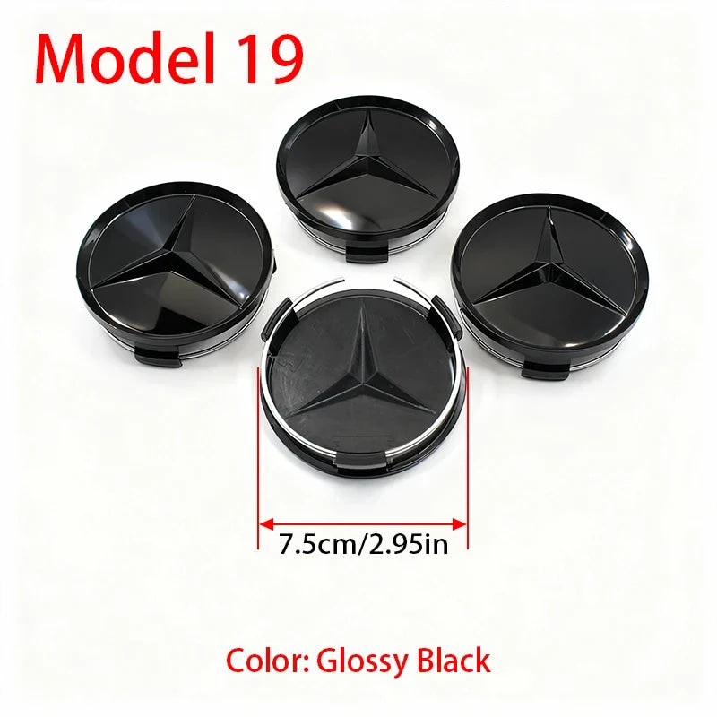 4Pcs 60mm 75mm Car Wheel Center Hub For Mercedes Benz AMG class W205 W203 GLC GLK W206 W220 W211 A180 Cap Rim Cover Accessories