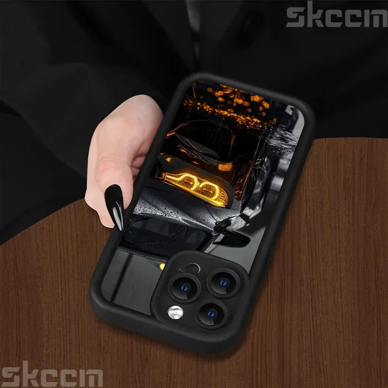 Fashions Car Pattern Silicone Phone Case For iPhone 17 16 Pro Max 15 14 11 12 13 7 8 16 Plus XS X XR Matte Shockproof Soft Cover