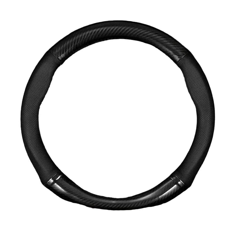Universal Car Steering Wheel Cover Carbon Fiber Leather Three-dimensional Anti Slip, Timple And Fashionable Car Accessories