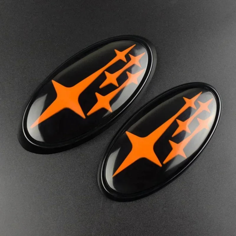2Pcs Acrylic Car Front Rear Logo Emblem Sticker For Subaru STI XV Impreza BRZ WRX Legacy Outback Auto Hood Trunk Badge Cover
