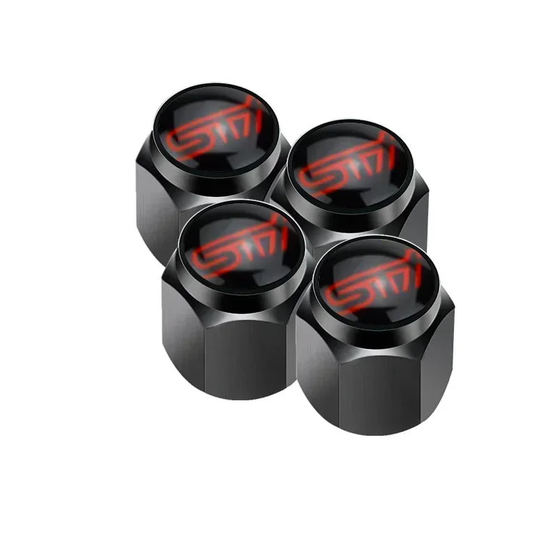 Car Wheel Tire Valve Stem Caps Air Cover with Wrench for Subaru Forester Ascent BRZ STI Exiga Legacy Outback Tribeca WRC WRX XV