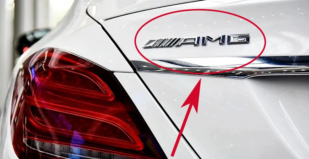 1pcs 3D Car Rear Trunk Emblem, Decal Letters Sticker, Mercedes Benz AMG A B C E G CLA W211 W203 W204 W210 W124 Accessories