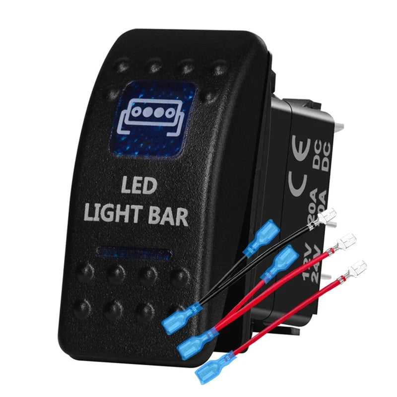 12v/24v Blue Led Light 5 Pin On Off SPST Rocker Switch 7 Pin On Off On ARB Carling Style Car Boat Waterproof Push Switch