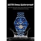 POEDAGAR Luxury Men Wristwatch Fashion Date Hollow Tourbillon Man Clock Automatic Mechanical Stainless Steel Men's Watches Reloj