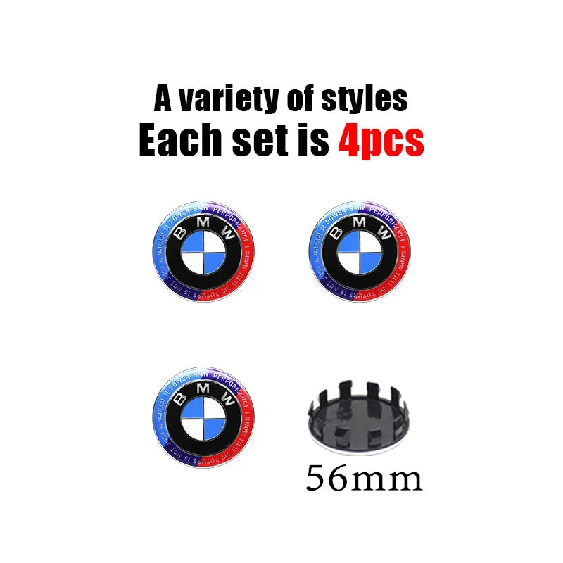 4Pc 68mm 56mm Car Rim Cover Wheel Hub Center Caps Badge Emblem Accessories For BMW E90 E60 F18 E46 F30 F20 M2 M5 M3 E87 M4 X3 X5