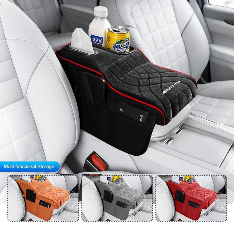 Car Console Armrest Box Booster Pad Car Arm Rest Padded Cover For Mercedes Benz AMG W204 W206 W205 W203 W211 W212 W213 W210 W124