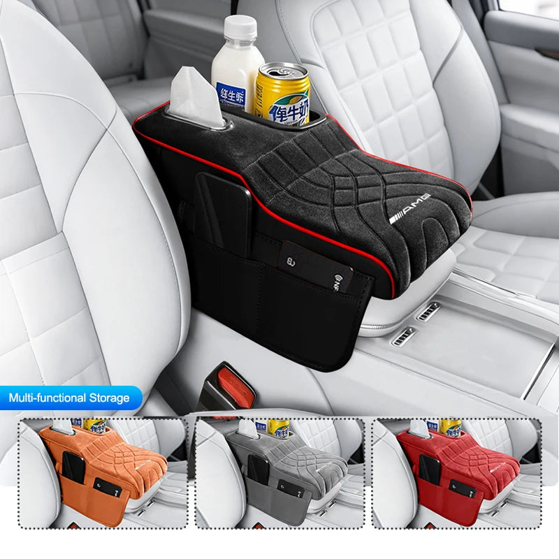 Car Console Armrest Box Booster Pad Car Arm Rest Padded Cover For Mercedes Benz AMG W204 W206 W205 W203 W211 W212 W213 W210 W124