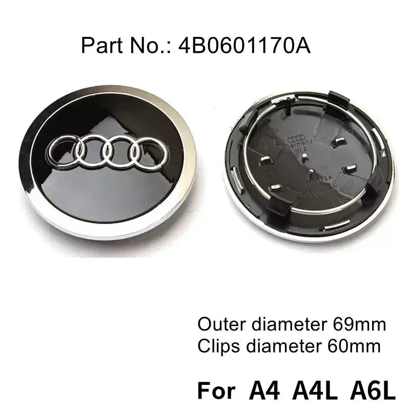 4pcs AUDI 60/61/68/69/77MM/135MM Car Wheel Center Hup Cap Cover for A6L A7 A8 A3 A4 A5 A6 S3 S4 Q3 Q5 Q5L Q7 RS3 RS4 RS5 RS6 TT