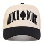 Unisex AMOUR NOIRE Spades Embroidery Baseball Caps Spring Autumn Outdoor Adjustable Casual Hats Dad Hat Sunscreen Hat