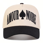 Unisex AMOUR NOIRE Spades Embroidery Baseball Caps Spring Autumn Outdoor Adjustable Casual Hats Dad Hat Sunscreen Hat