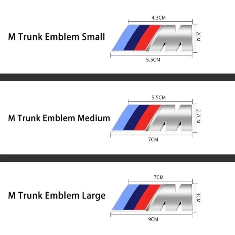 Original Car Size 3D Rear Trunk Emblem BMW F10 F20 F30 E90 F80 F87 X1 X2 X3 X4 X5m X6m M2 M3 M4 M5 M6Badge Car Stickers Logo