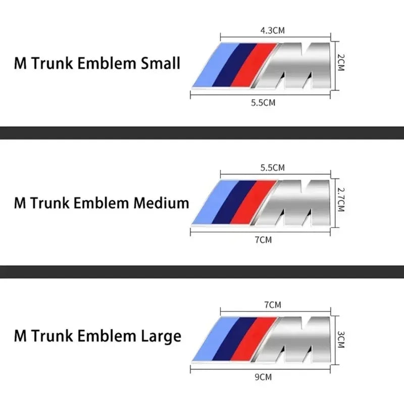 Original Car Size 3D Rear Trunk Emblem BMW F10 F20 F30 E90 F80 F87 X1 X2 X3 X4 X5m X6m M2 M3 M4 M5 M6Badge Car Stickers Logo