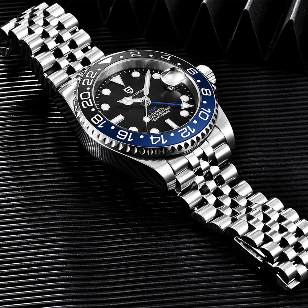 PAGANI DESIGN 2026 GMT Watches Men Luxury Sapphire Automatic Mechanical Watch 40MM Stainless Steel Waterproof Watches for men