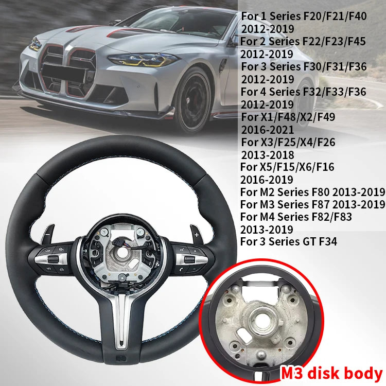 Upgrade M Sport Steering Wheel For BMW F20 F22 F23 F30 F33 F34 F10 F07 F12 X1 F48 X5 F15 X3 F25 F80 E90 E70 E84 M3 M5 Auto Zubehör Full Leather