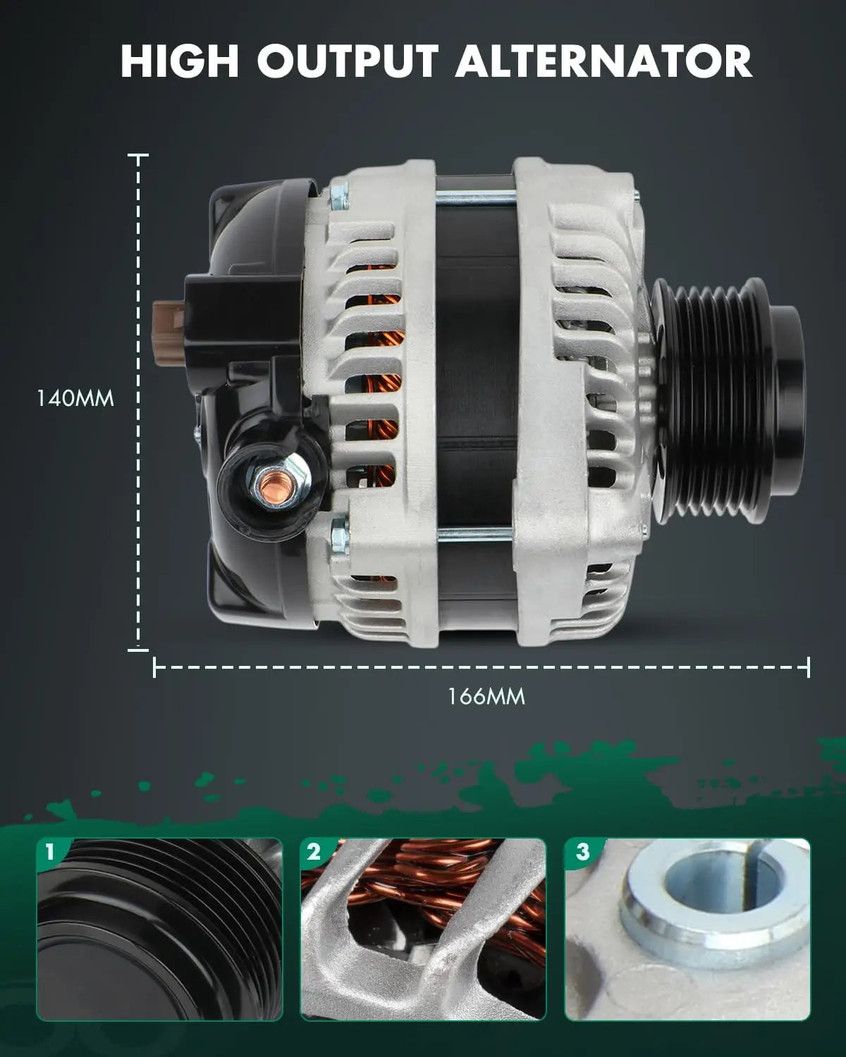 OE#104210-1240 12V 130A 6PK Alternator For Honda Accord Pilot Odyssey 3.5L V6 2011-2015