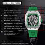 PAGANI DESIGN skeleton Watch Sapphire YS012 Automatic Men’s Quartz Watch Silicone Square Clock Waterproof Relogio Masculino