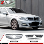 XVIP Chrome Silver Sport Style Racing Grille Bumper Grill For Mercedes Benz C-Class W204 2008-2014 C180 C200 C250 C280 C300 C350