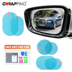 Pegatina antiniebla a prueba de lluvia para coche, película impermeable para ventana transparente, accesorios de película para espejos de motocicleta y coche