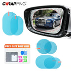 Pegatina antiniebla a prueba de lluvia para coche, película impermeable para ventana transparente, accesorios de película para espejos de motocicleta y coche