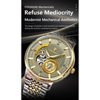 POEDAGAR Top Luxury Man Wristwatch Luminous Hollow Tourbillon Stainless Steel Men Clock Mechanical Automatic Men's Watches Reloj