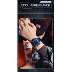 SANDA 6163 Fashion Trend Men's Quartz Watch Fashion Square Watch Countdown Sports Waterproof Dual Display Digital Men's Watches