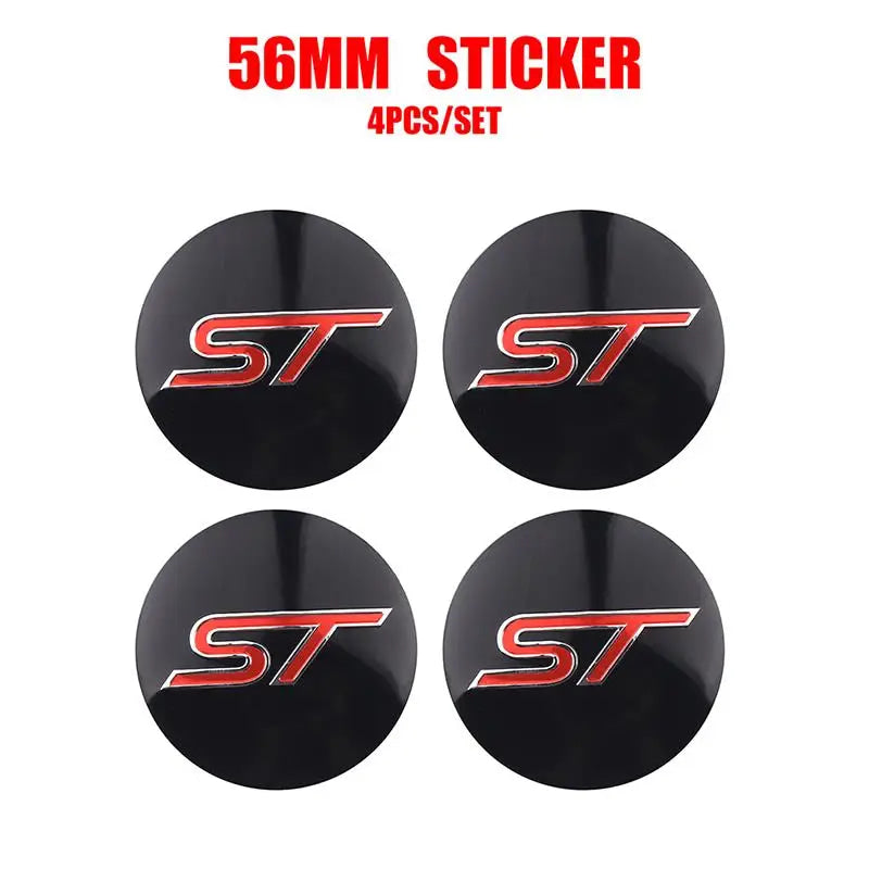 56mm Car Wheel Center Hub Cover Stickers Hub Decals For Ford Mustang Mondeo Focus Fusion Kuga Transit Edge Decoration Accesorios