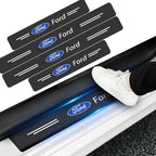 4PCS For Ford Focus Fiesta Kuga Mondeo SMax Edge Ranger Silicone Car Door Sill Threshold Anti-scratch Protective Strap Sticker