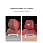 2Pcs Quality Leather Car Seat Headrest Covering Accessories For Chevrolet Corvette Montana TrailBlazer Silverado Traverse Camaro
