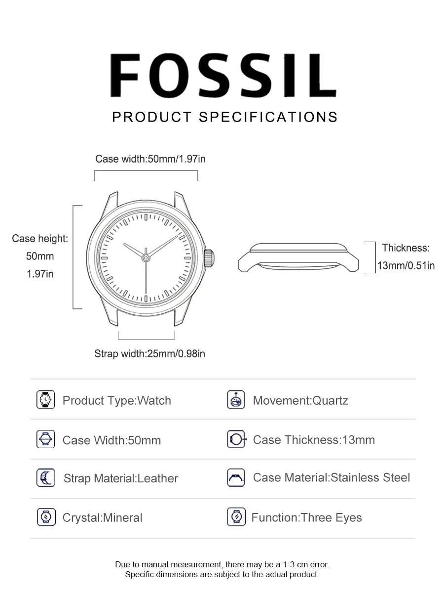 Fossil Oversized Chronograph Men Watch Smoke Stainless Steel Quartz Male Wristwatches Fashion Big Dial Clock JR1424 Reloj Hombre