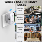 Extensor WiFi y amplificador de señal de 300 Mbps de alto rendimiento: fácil configuración, puerto Ethernet, soporte multiusuario para fiestas, oficinas