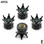 4PCS Crown Style Tire Valve Stem Caps, Air Caps Cover, Aluminum Alloy Dustproof And Waterproof Valve Caps Cover For All Toyota