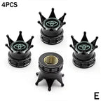 4PCS Crown Style Tire Valve Stem Caps, Air Caps Cover, Aluminum Alloy Dustproof And Waterproof Valve Caps Cover For All Toyota