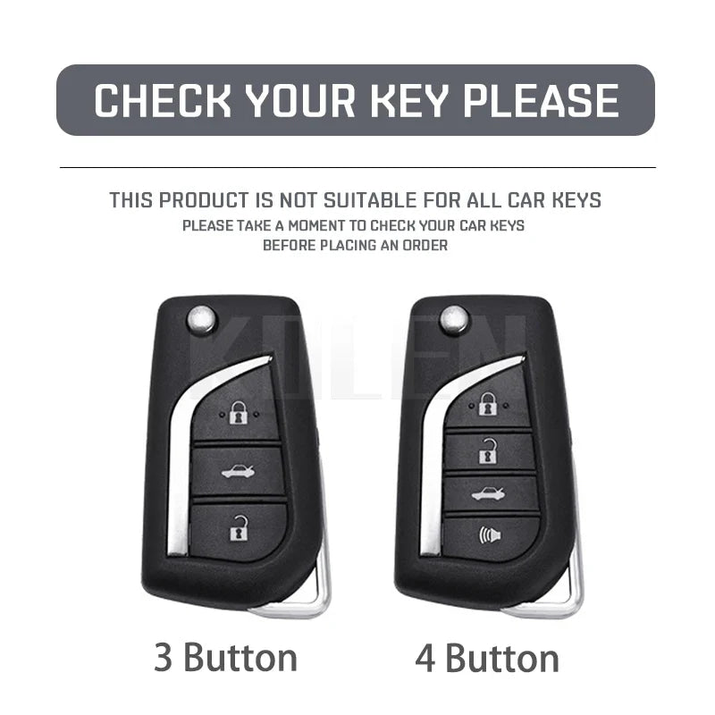 For Toyota Camry RAV4 Forturner Hilux Auris Corolla Avensis Verso Yaris Aygo Scion TC ABS Carbon Fiber Style Car Key Case Cover