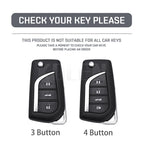 For Toyota Camry RAV4 Forturner Hilux Auris Corolla Avensis Verso Yaris Aygo Scion TC ABS Carbon Fiber Style Car Key Case Cover