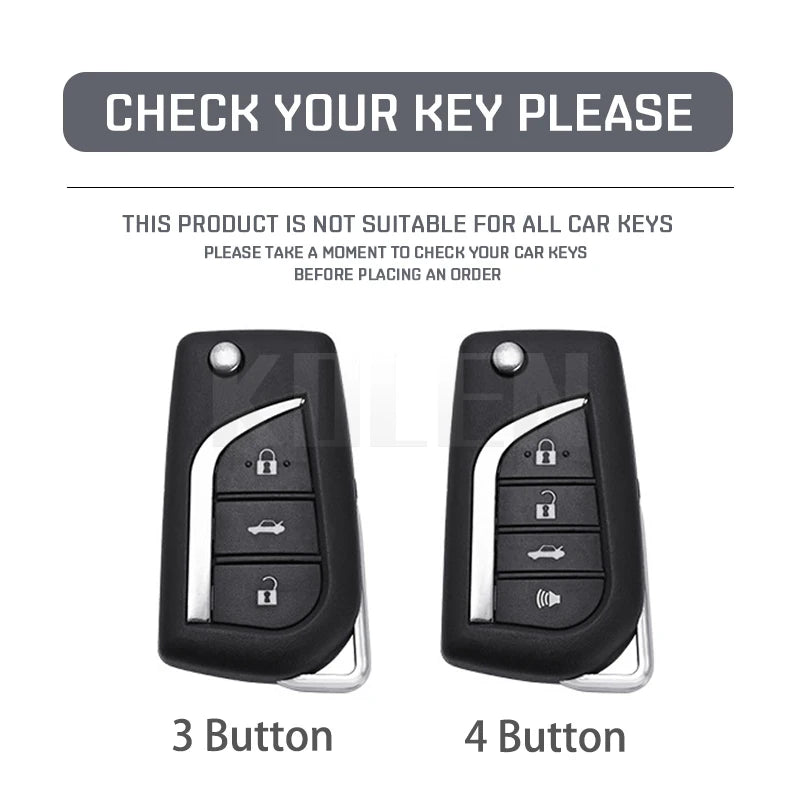 For Toyota Camry RAV4 Forturner Hilux Auris Corolla Avensis Verso Yaris Aygo Scion TC ABS Carbon Fiber Style Car Key Case Cover