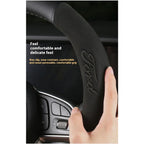 For Ford Mondeo Focus Raptor Puma Edge Explorer Ecosport Ranger F150 Kuga Car AntiSlip Carbon Fiber Leather Steering Wheel Cover